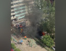  Автомобиль загорелся вслед за пухом в Красноярске