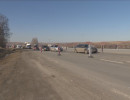  Из-за строительства дороги образовалась пробка в районе Дрокино