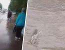  Остановку на Мясокомбинате затопило ручьем из дождевой воды
