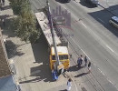  КАМАЗ влетел в фонарный столб в центре Красноярска